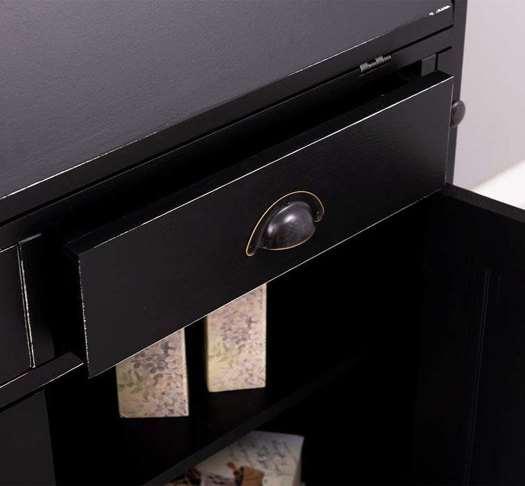 Breiter Sekretär aus Massivholz - klappbar