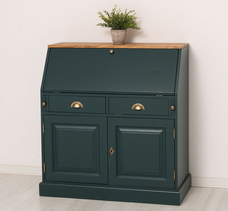 Breiter Sekretär aus Massivholz - klappbar