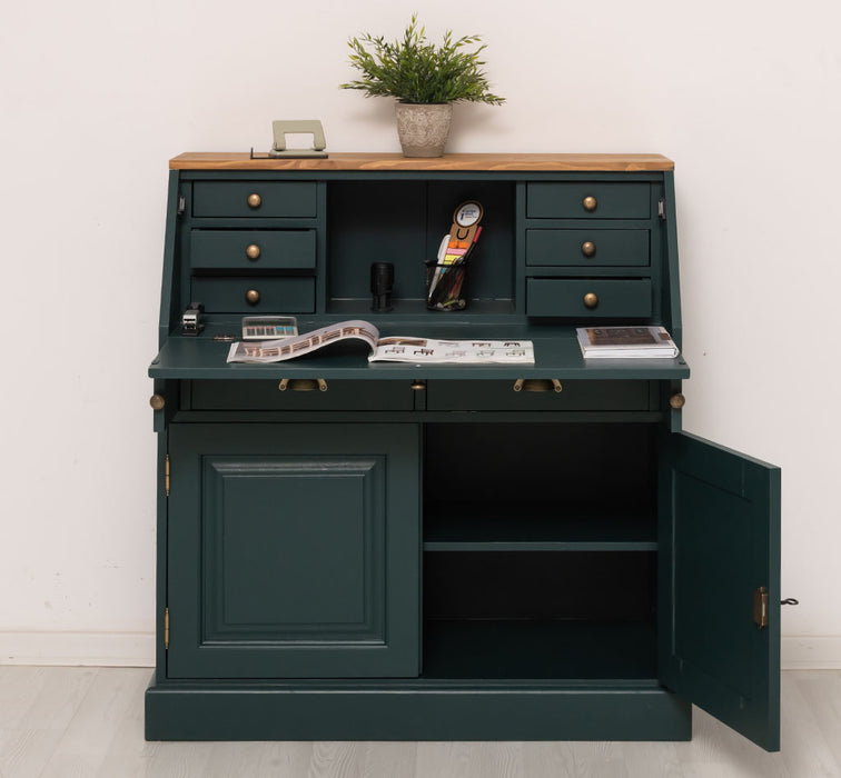 Breiter Sekretär aus Massivholz - klappbar