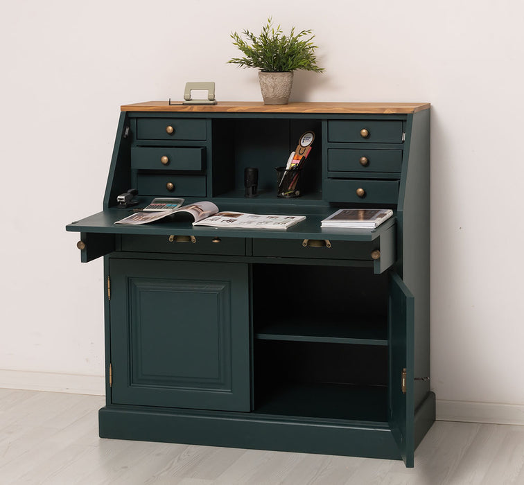 Breiter Sekretär aus Massivholz - klappbar