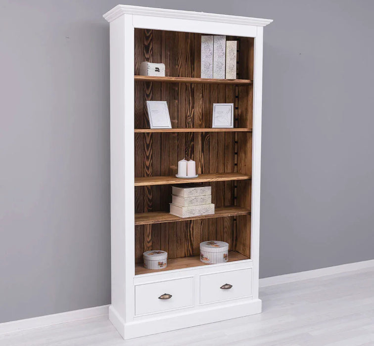 Bücherregal mit Schubladen aus Massivholz - in verschiedenen Farben