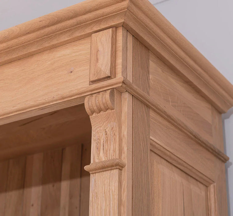 Bücherschrank aus massiver Eiche | Aktenschrank mit 6 Schubladen und 2 Türen