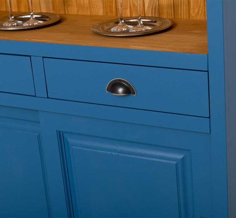 Buffet- und Weinschrank aus Massivholz mit Flaschenablagen