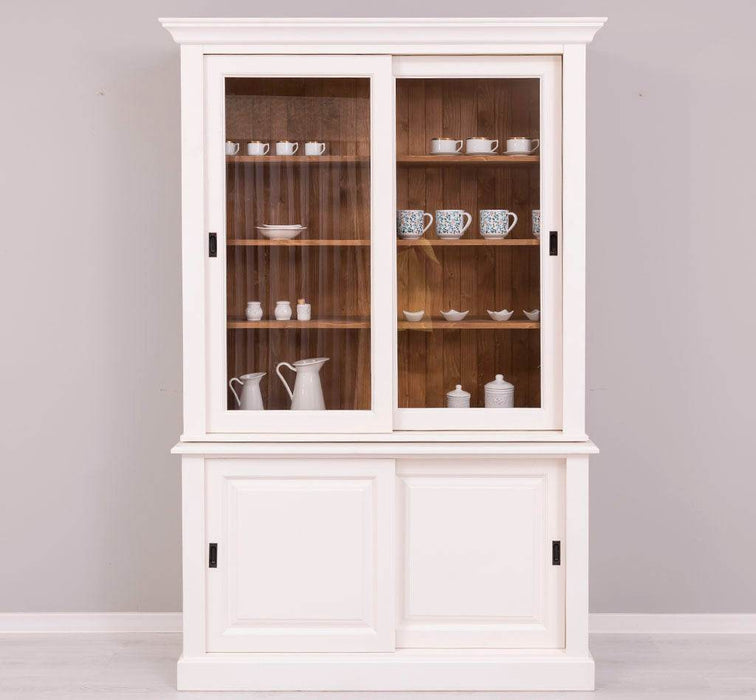 Buffetschrank mit Schiebetüren | Geschirrschrank | Vitrine | 2-teilig -