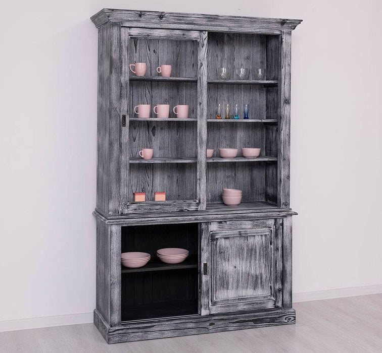 Buffetschrank mit Schiebetüren | Geschirrschrank | Vitrine | 2-teilig -