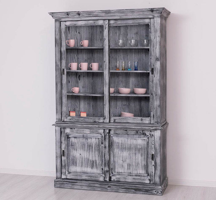 Buffetschrank mit Schiebetüren | Geschirrschrank | Vitrine | 2-teilig -