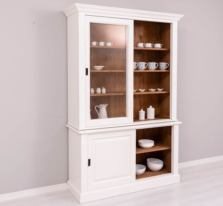 Buffetschrank mit Schiebetüren | Geschirrschrank | Vitrine | 2-teilig -