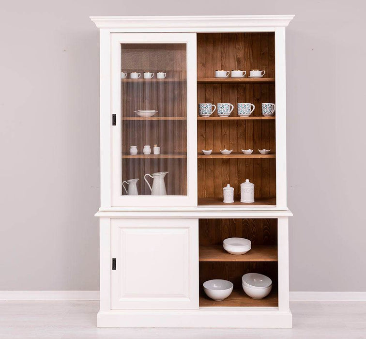 Buffetschrank mit Schiebetüren | Geschirrschrank | Vitrine | 2-teilig -