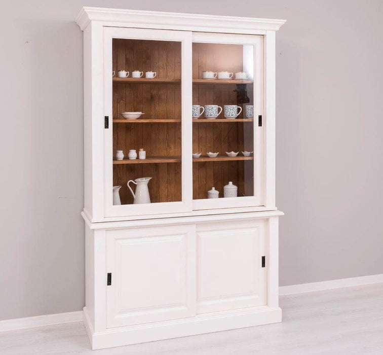 Buffetschrank mit Schiebetüren | Geschirrschrank | Vitrine | 2-teilig -