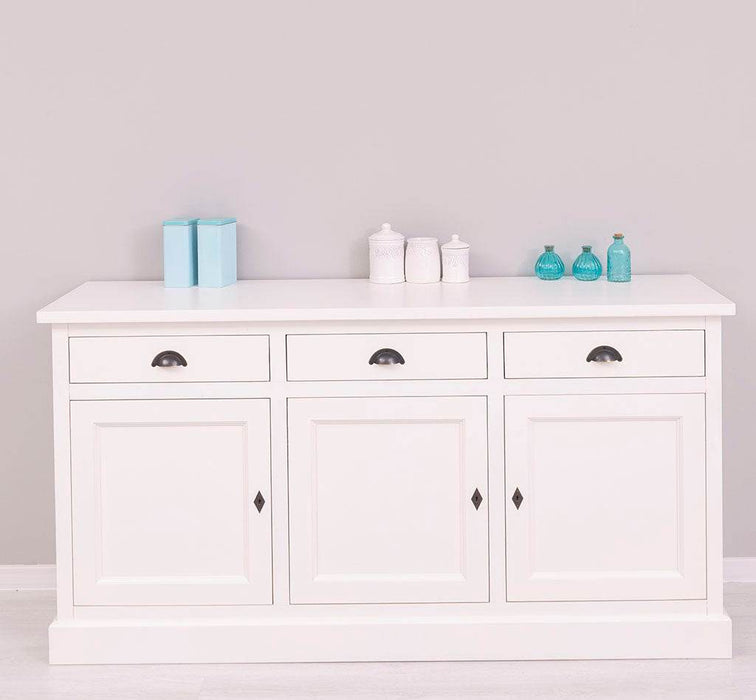 Dreitüriges Sideboard 175 aus Massivholz mit drei Schubladen -
