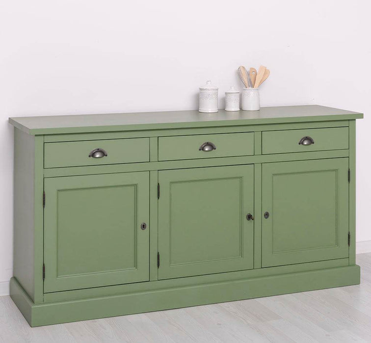 Dreitüriges Sideboard 175 aus Massivholz mit drei Schubladen -