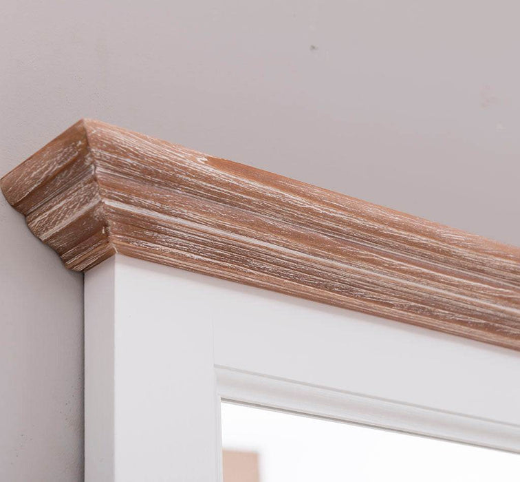 Eingangs-Set bestehend aus Kommode und Ganzkörperspiegel aus Massivholz -