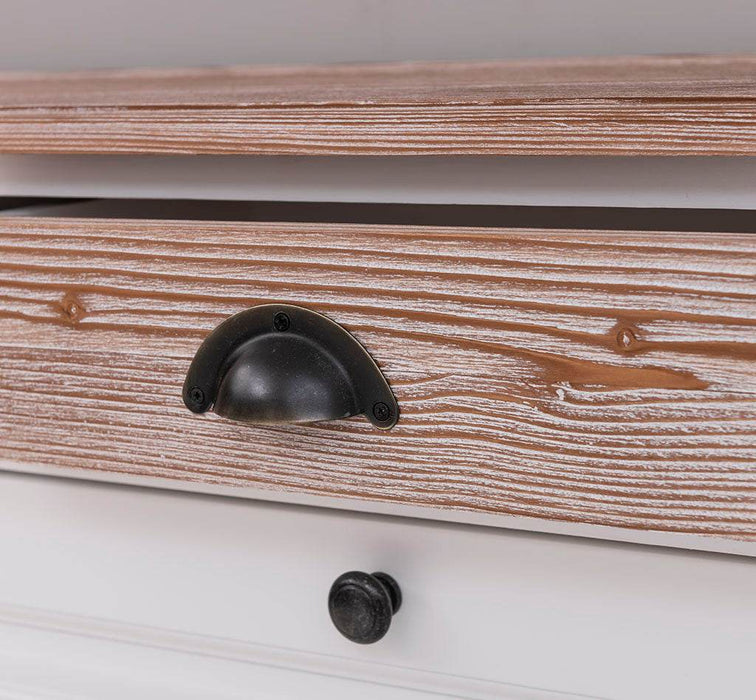 Eingangs-Set bestehend aus Kommode und Ganzkörperspiegel aus Massivholz -