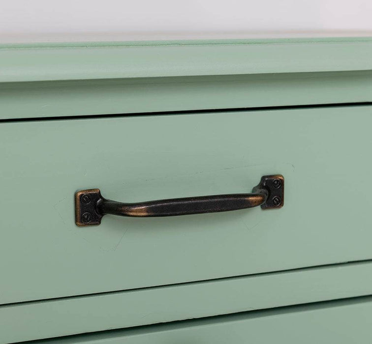 Eingangs-Set bestehend aus Kommode und Ganzkörperspiegel aus Massivholz -