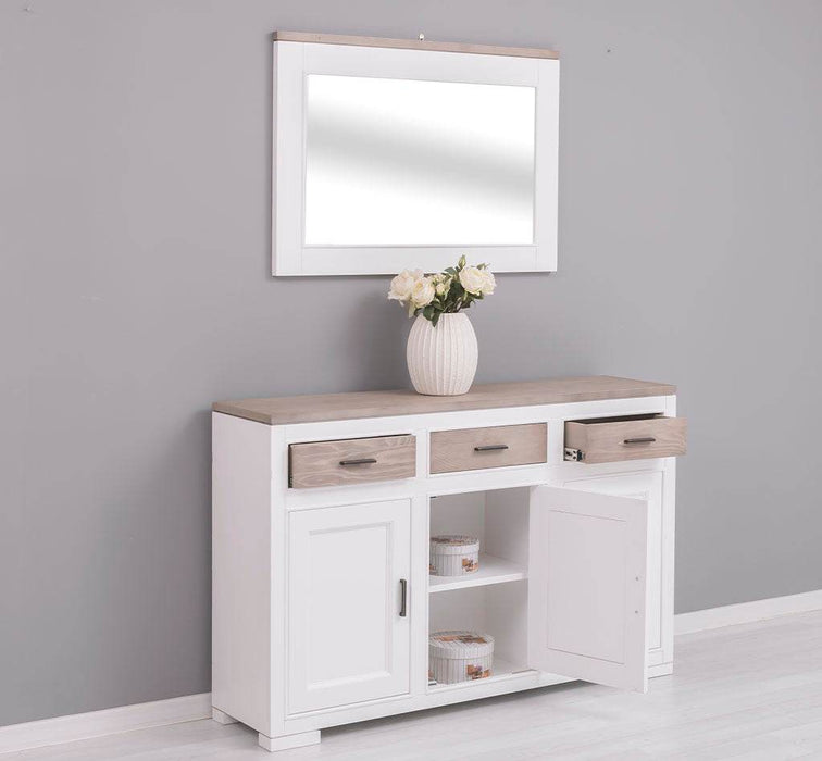 Eingangs-Set: Kommode und Wandspiegel aus Massivholz