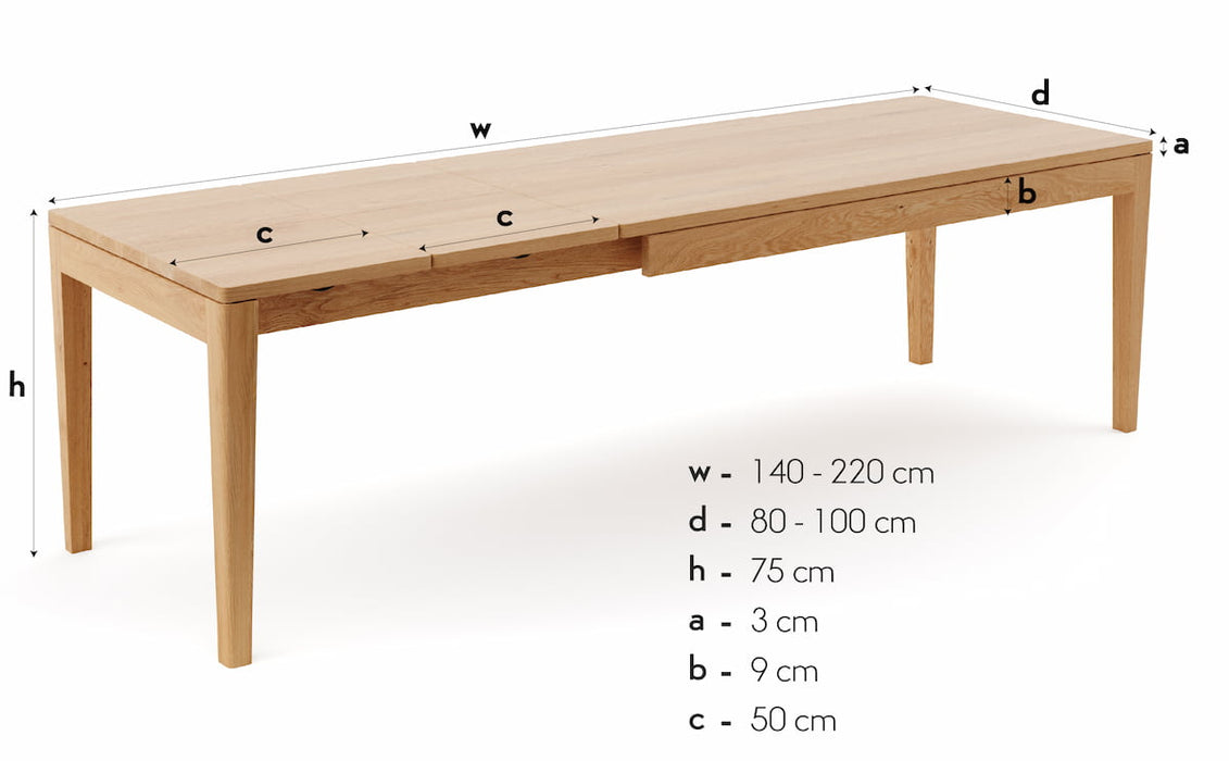 Ausziehbarer Esstisch aus massiver Eiche | Ausziehtisch Butterfly