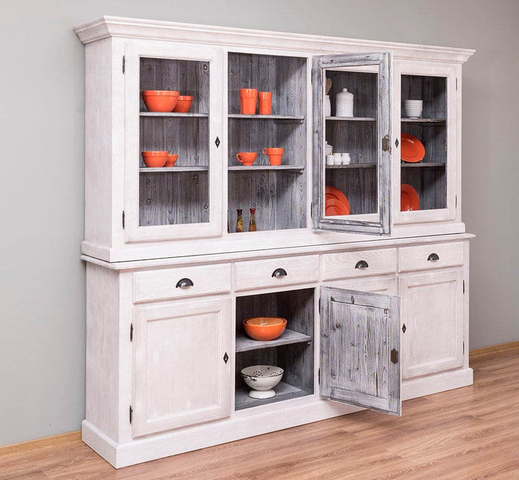 Esszimmerschrank aus Massivholz | Geschirrschrank | 2-teilig | 4 Elemente -