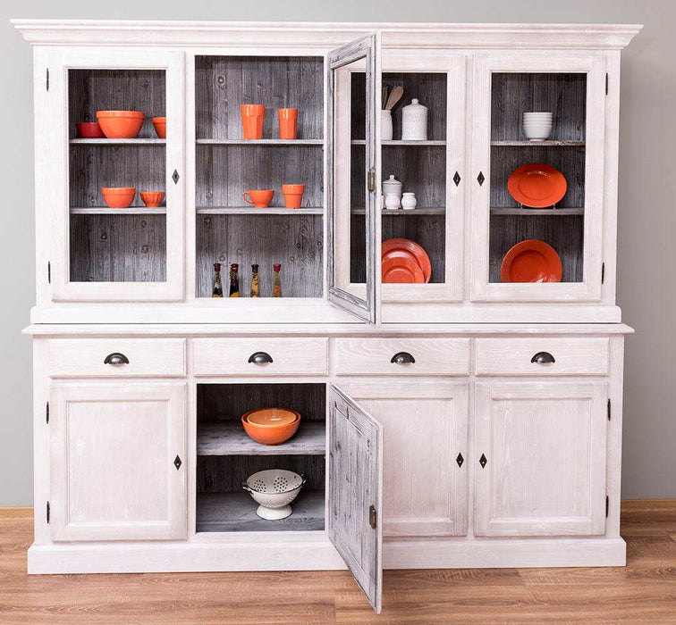 Esszimmerschrank aus Massivholz | Geschirrschrank | 2-teilig | 4 Elemente -