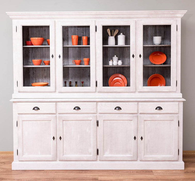 Esszimmerschrank aus Massivholz | Geschirrschrank | 2-teilig | 4 Elemente -