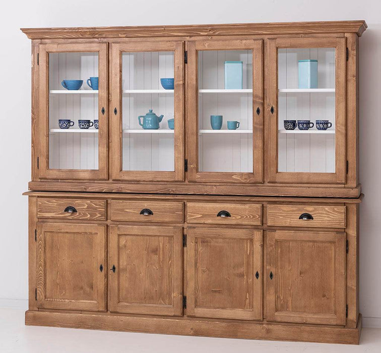 Esszimmerschrank aus Massivholz | Geschirrschrank | 2-teilig | 4 Elemente -