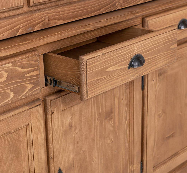 Esszimmerschrank aus Massivholz | Geschirrschrank | 2-teilig | 4 Elemente -