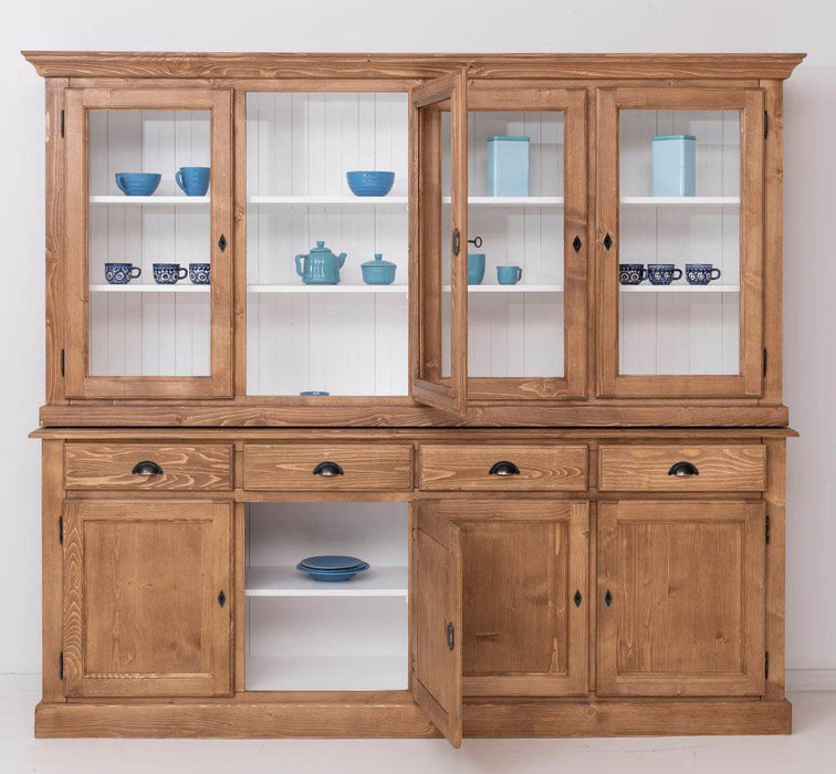 Esszimmerschrank aus Massivholz | Geschirrschrank | 2-teilig | 4 Elemente -