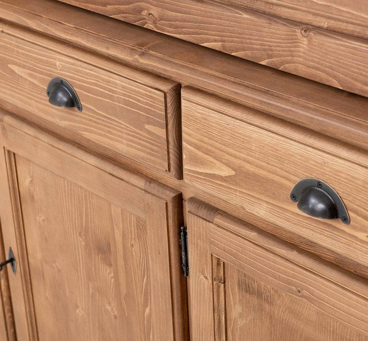 Esszimmerschrank aus Massivholz | Geschirrschrank | 2-teilig | 4 Elemente -