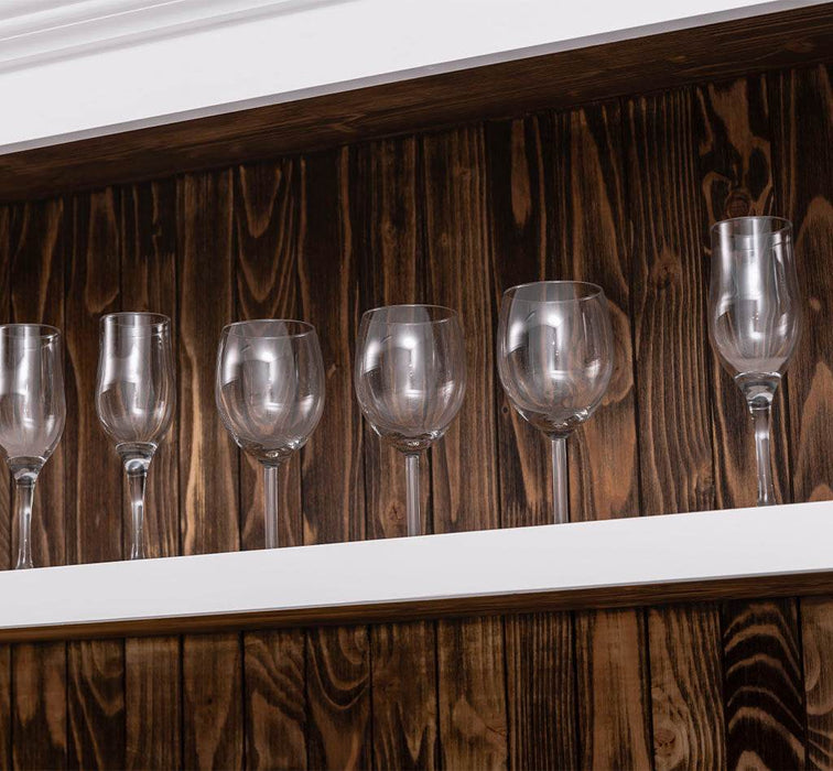 Fünftüriger Geschirrschrank aus Massivholz mit 6 Schubladen -