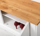 Garderobe aus Massivholz mit 6 Haken und 2 Staufächern - Eichenbank -