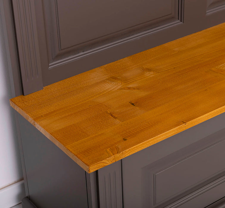 Garderobe aus Massivholz mit 6 Haken und 2 Staufächern - Holzkontrast