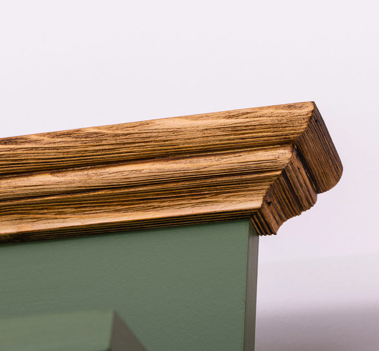 Garderobe aus Massivholz mit 6 Haken und 2 Staufächern - Holzkontrast