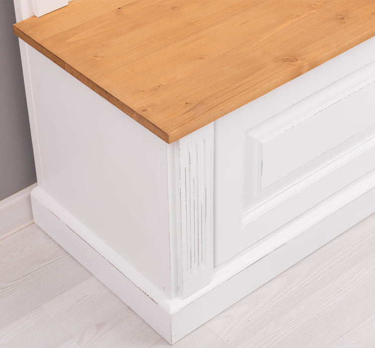 Garderobe aus Massivholz mit 6 Haken und 2 Staufächern - Holzkontrast
