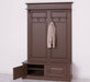 Garderobe aus Massivholz mit 6 Haken und 2 Staufächern unifarben -