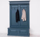 Garderobe aus Massivholz mit 6 Haken und 2 Staufächern unifarben -