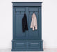 Garderobe aus Massivholz mit 6 Haken und 2 Staufächern unifarben -