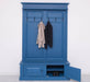Garderobe aus Massivholz mit 6 Haken und 2 Staufächern unifarben -