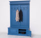 Garderobe aus Massivholz mit 6 Haken und 2 Staufächern unifarben -