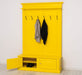 Garderobe aus Massivholz mit 6 Haken und 2 Staufächern unifarben -