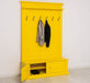 Garderobe aus Massivholz mit 6 Haken und 2 Staufächern unifarben -