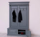 Garderobe aus Massivholz mit 6 Haken und 2 Staufächern unifarben -