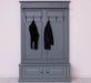 Garderobe aus Massivholz mit 6 Haken und 2 Staufächern unifarben -