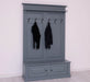 Garderobe aus Massivholz mit 6 Haken und 2 Staufächern unifarben -