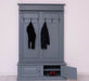 Garderobe aus Massivholz mit 6 Haken und 2 Staufächern unifarben -