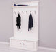 Garderobe aus Massivholz mit 6 Haken und 2 Staufächern unifarben -