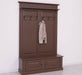 Garderobe aus Massivholz mit 6 Haken und 2 Staufächern unifarben -
