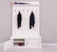 Garderobe aus Massivholz mit 6 Haken und 2 Staufächern unifarben -