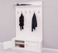 Garderobe aus Massivholz mit 6 Haken und 2 Staufächern unifarben -