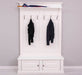 Garderobe aus Massivholz mit 6 Haken und 2 Staufächern unifarben -