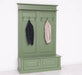 Garderobe aus Massivholz mit 6 Haken und 2 Staufächern unifarben -