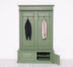 Garderobe aus Massivholz mit 6 Haken und 2 Staufächern unifarben -